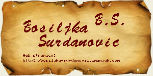 Bosiljka Surdanović vizit kartica